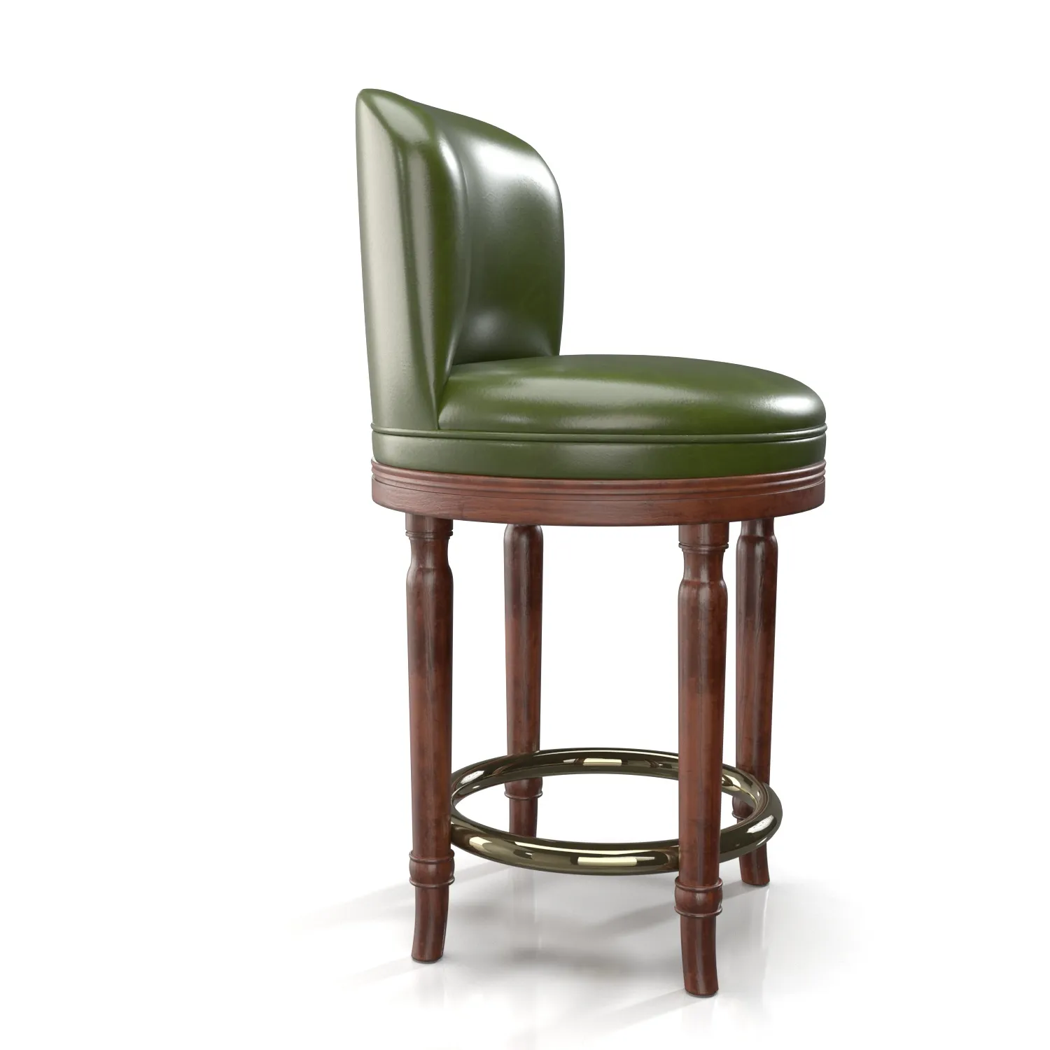 Green Leather Bar Stool PBR 3D Model_03